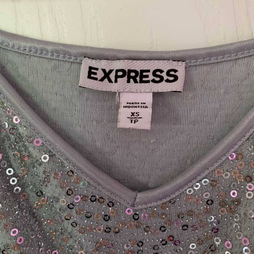 Silver Sequin Express Tank Top